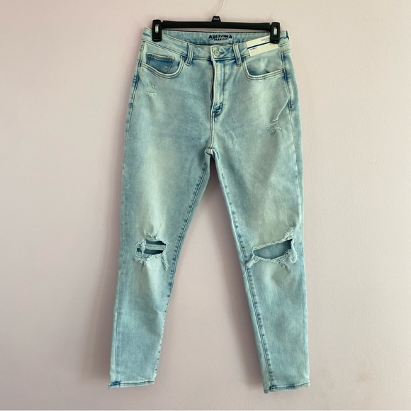 NEW Arizona High Rise Distressed Skinny Jeans size 13 - Picture 1 of 7